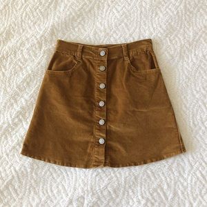 Brandy Melville Faux Suede Button Front Skirt